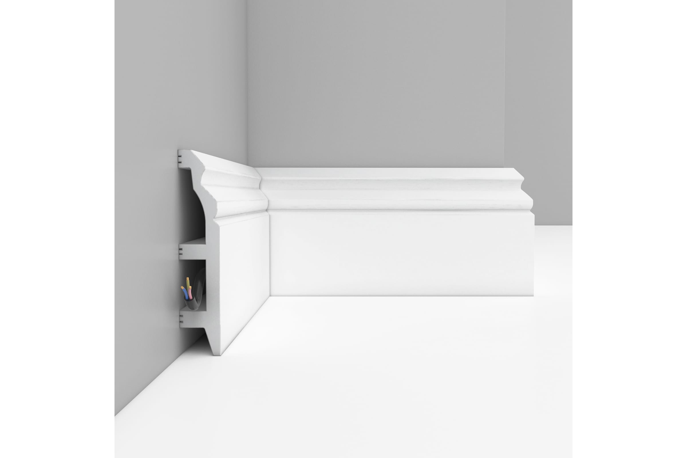 

Decomaster Плинтус напольный D232-115ДМ 100x22x2400мм белый матовый D232-115 ДМ