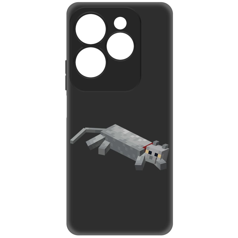 

Чехол-накладка Krutoff Soft Case Minecraft-Кошка для INFINIX Hot 40 Pro черный