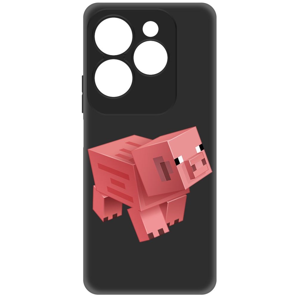 

Чехол-накладка Krutoff Soft Case Minecraft-Свинка для INFINIX Hot 40 Pro черный