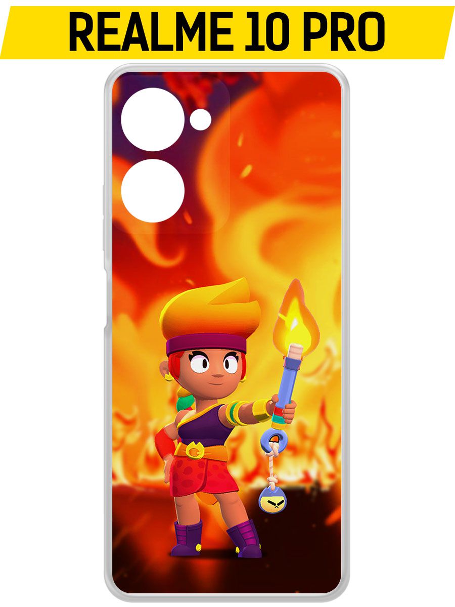 

Чехол-накладка Krutoff Clear Case Brawl Stars-Амбер для Realme 10 Pro, Прозрачный