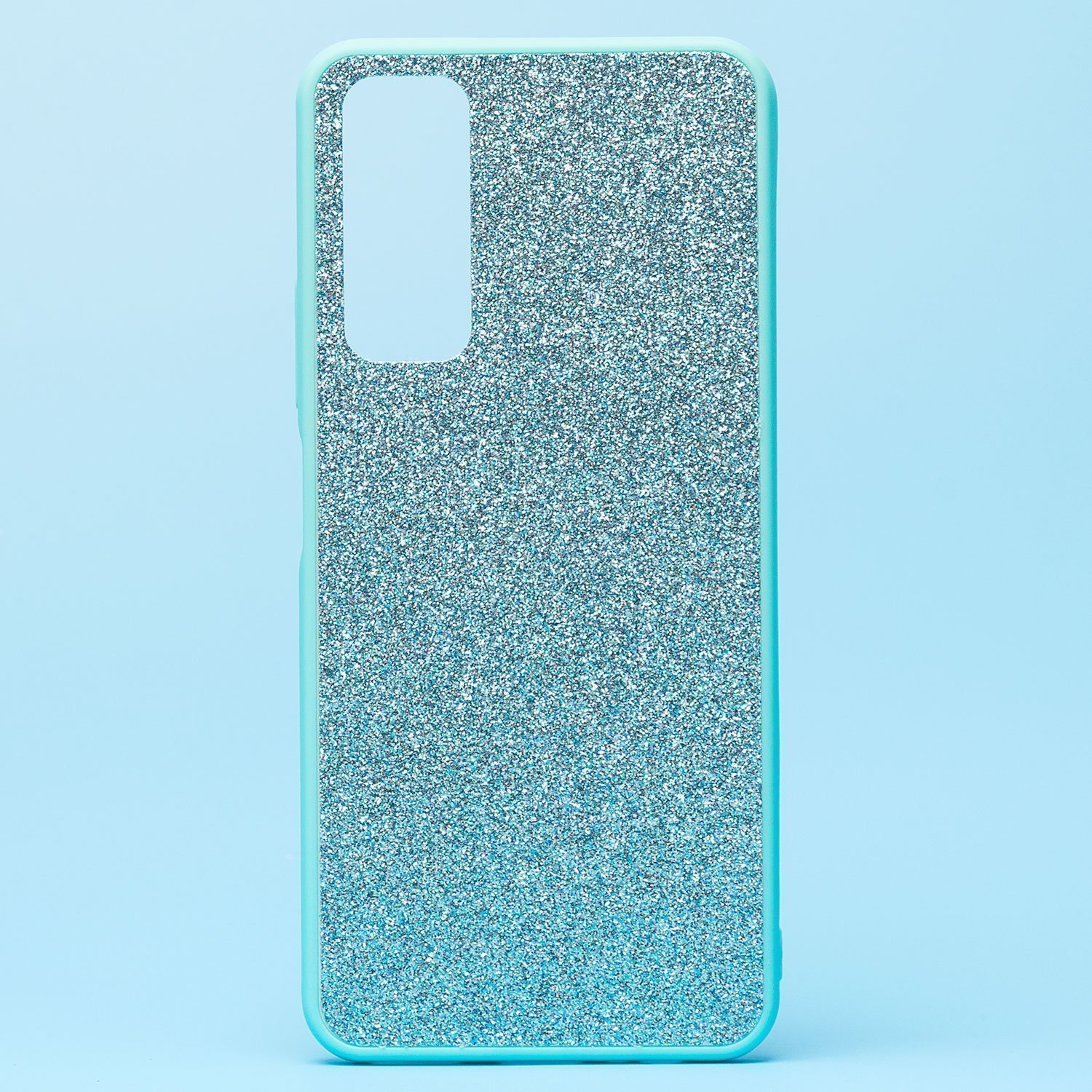 

Чехол Huawei P Smart 2021 (PPA-LX1) пластиковый с блестками <голубой>