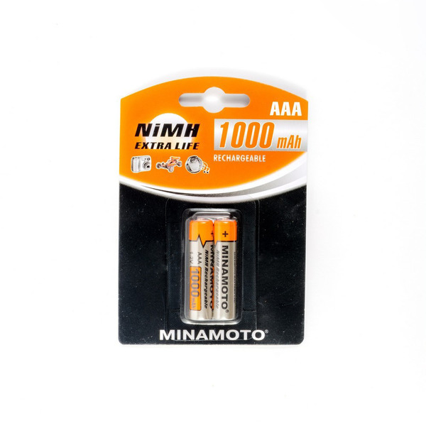 

Аккумулятор MINAMOTO AAA (LR03) / 1.2 В/ 1000 мАч/ NiMH 2 штуки в блистере