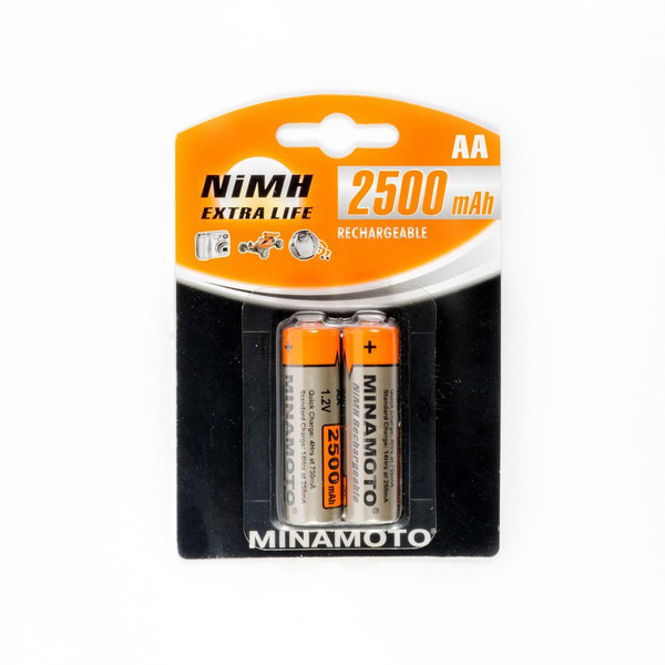 

Аккумулятор MINAMOTO AA (LR6) / 1.2 В/ 2500 мАч/ NiMH 2 штуки в блистере