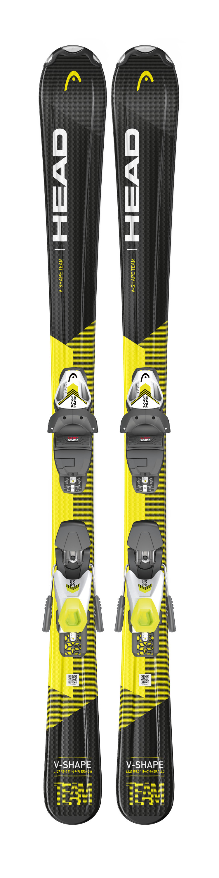 фото Комплект горных лыж head 20-21 v-shape team slr pro+slr 45 gw ac brake 80 black/yellow 67