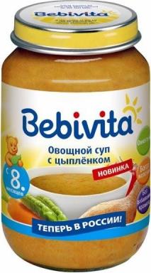 Пюре Bebivita овощной суп с цыпленком с 8 месяцев 190 г