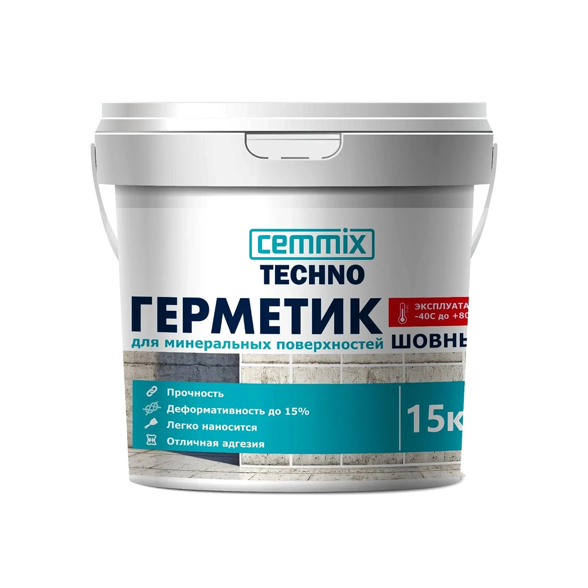 Герметик шовный для минеральных поверхностей Cemmix, акриловый, 15 кг, белый акриловый герметик cemmix