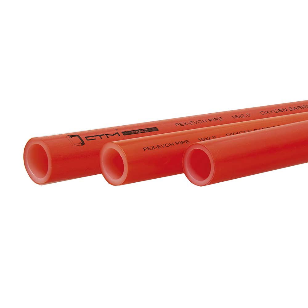 Труба из сшитого полиэтилена PE-X СТМ 16х2 мм EVOH 200 м красная труба rautitan stabil 32х4 7мм универс серая металлоп труба с вн слоем из сшитого полиэтил 5м