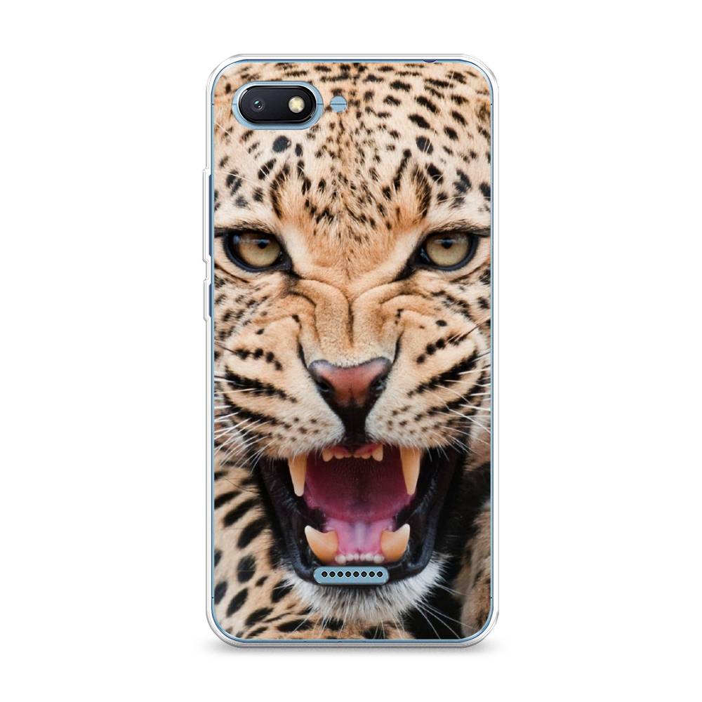 

Чехол на Xiaomi Redmi 6A "Леопард 3d", Бежевый;черный, 34150-6