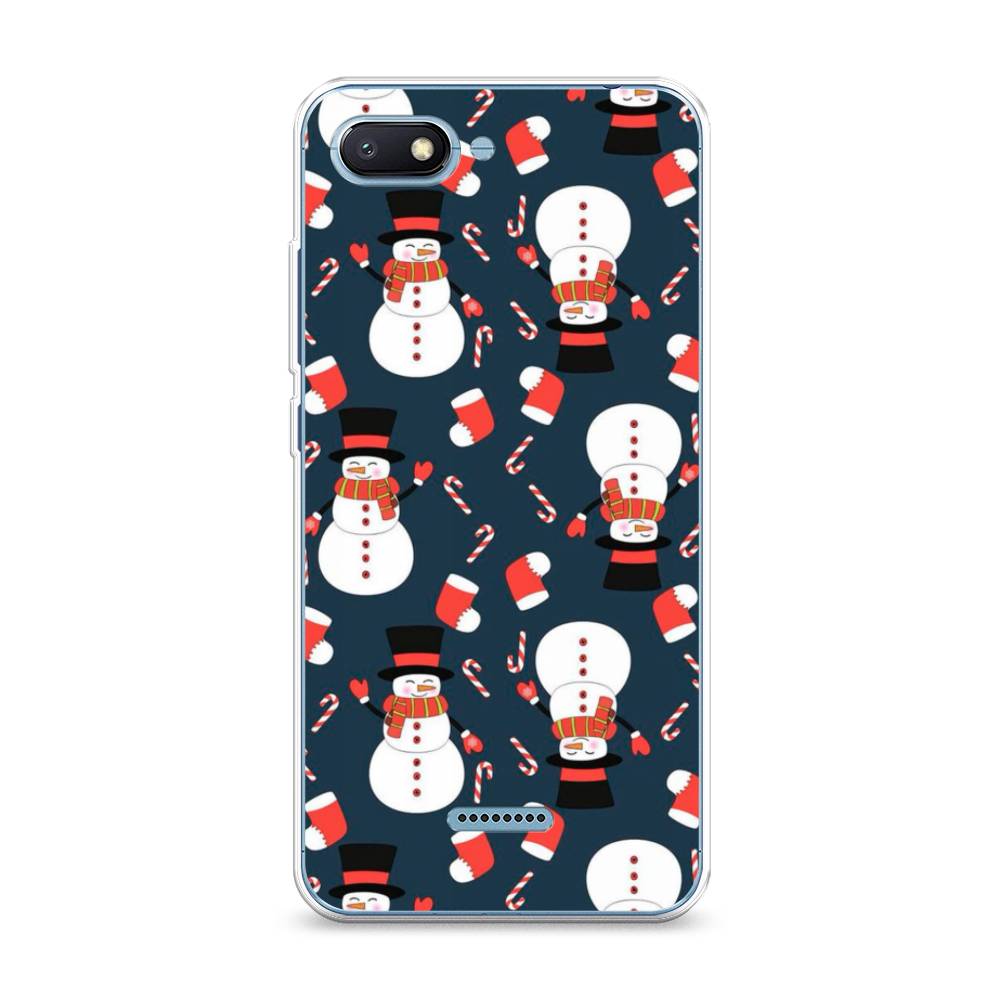 

Чехол на Xiaomi Redmi 6A "Синие снеговики", Синий;белый;красный, 34150-5