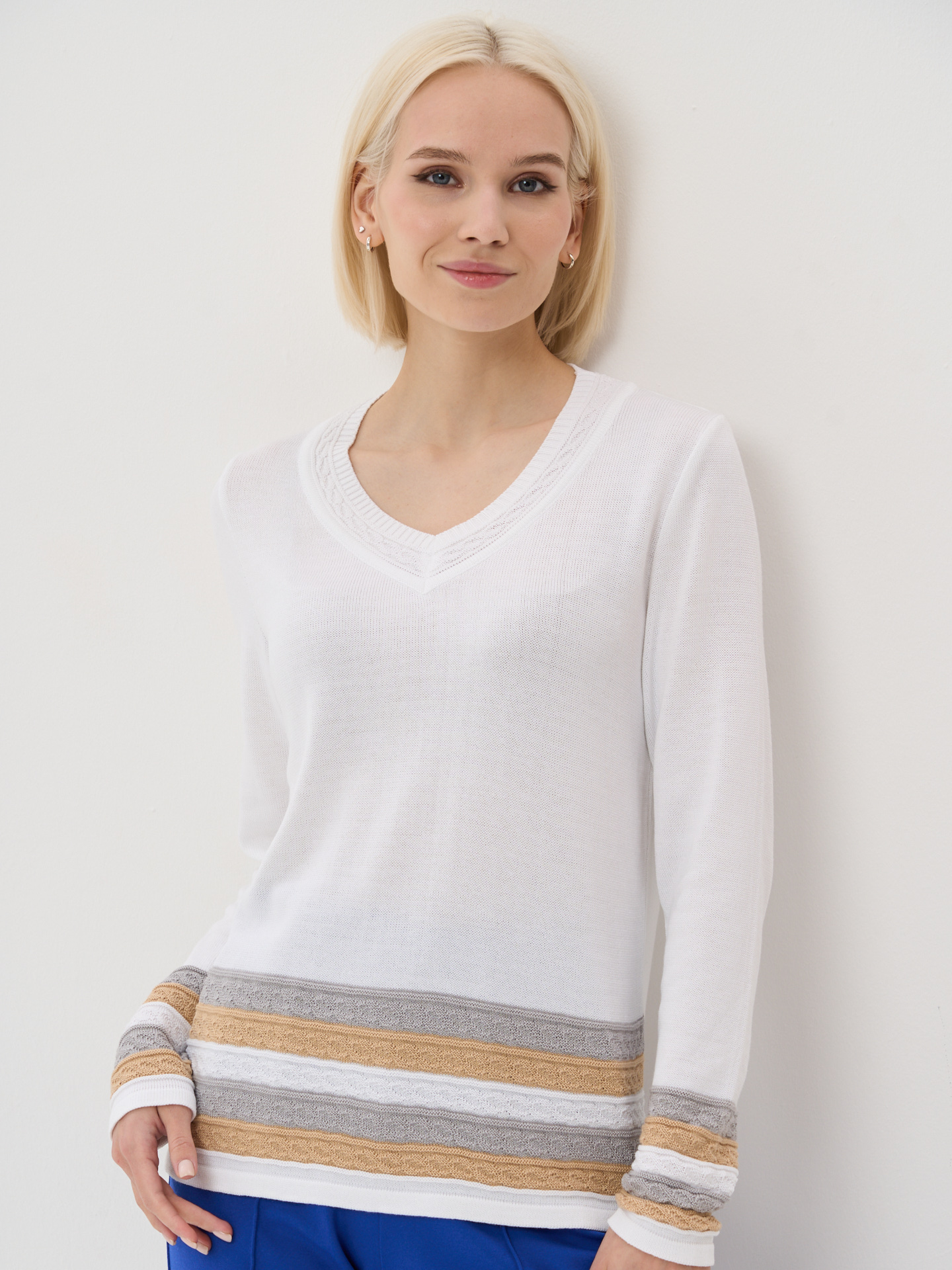 Пуловер женский 9231-94049 белый 52-54 RU VAY. Цвет: белый