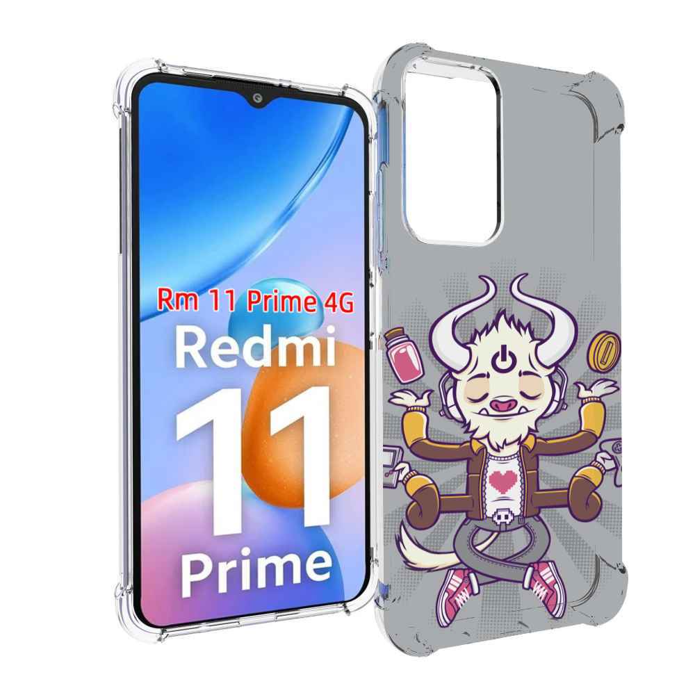 

Чехол MyPads рогатый любитель поиграть для Xiaomi Redmi 11 Prime 4G, Прозрачный, Tocco