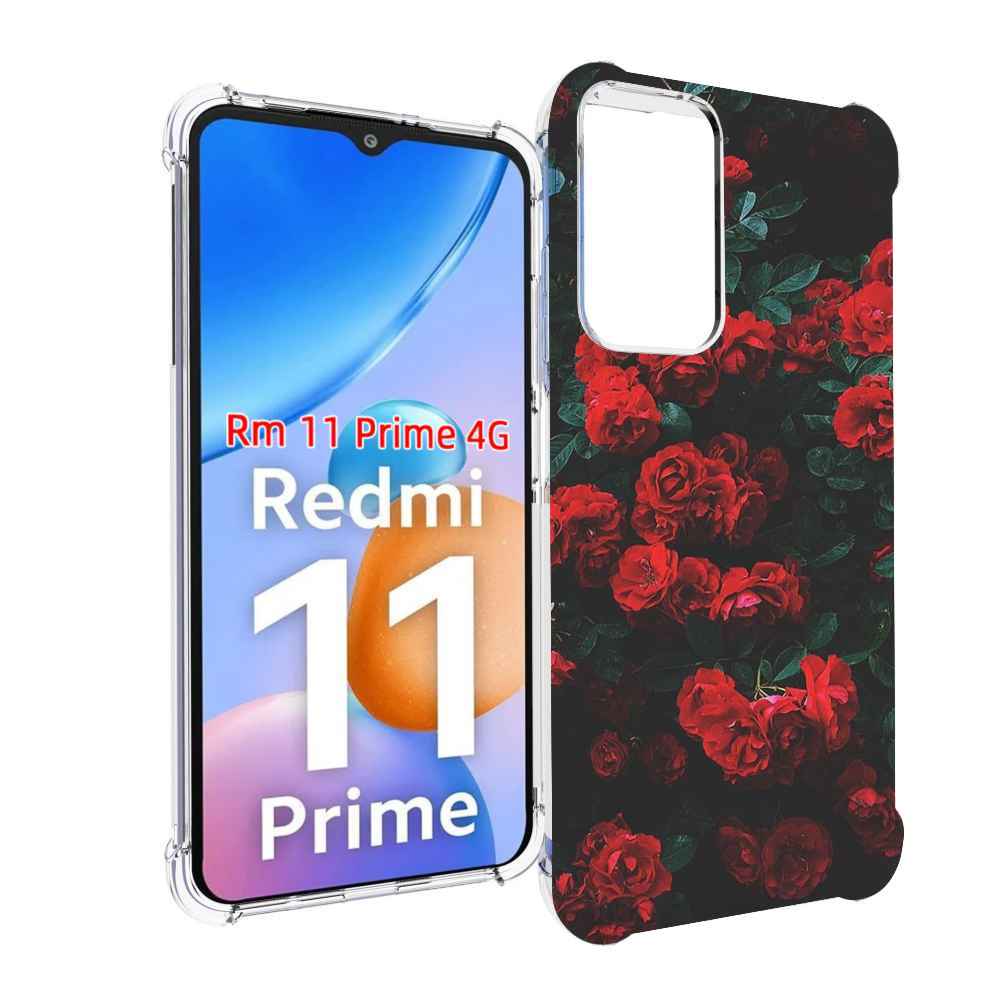 Чехол MyPads розы-в-листьях для Xiaomi Redmi 11 Prime 4G