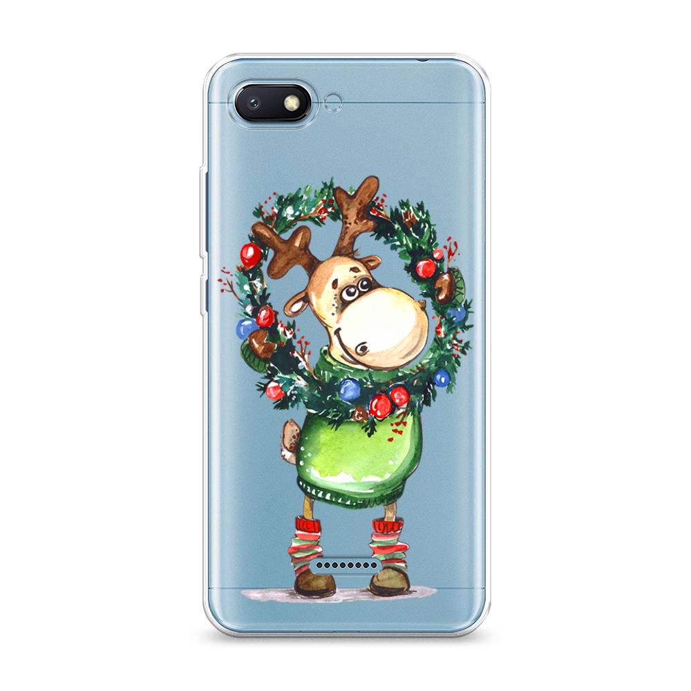 

Чехол на Xiaomi Redmi 6A "Олень с новогодним венком", 34150-4