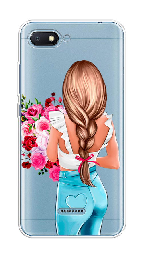 

Чехол на Xiaomi Redmi 6A "Девушка с цветами", Коричневый;розовый;голубой, 34150-6