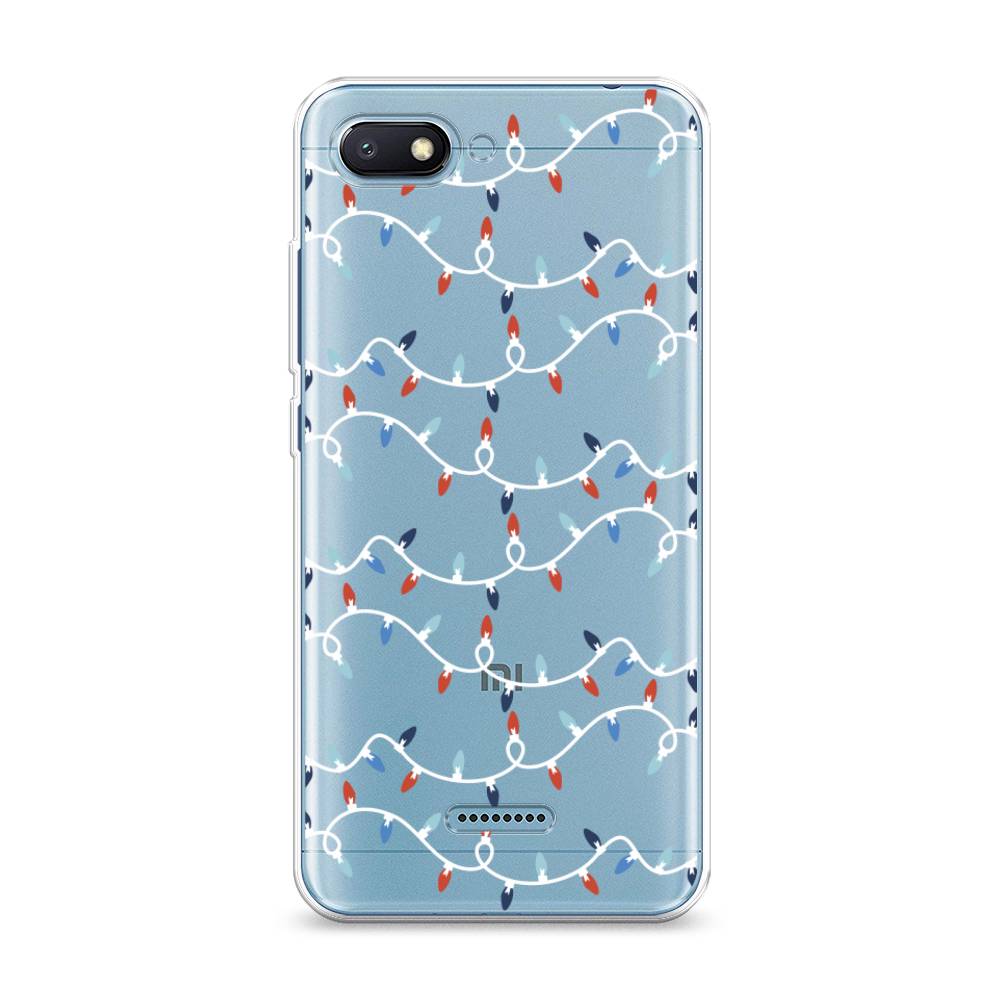 

Чехол на Xiaomi Redmi 6A "Разноцветная гирлянда", Белый;красный;синий, 34150-5