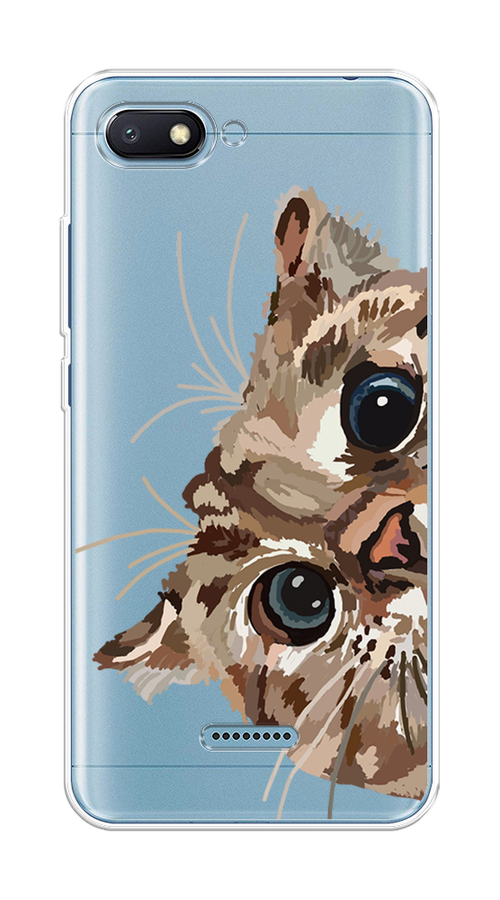 

Чехол на Xiaomi Redmi 6A "Любопытный кот", Коричневый;синий;черный, 34150-1