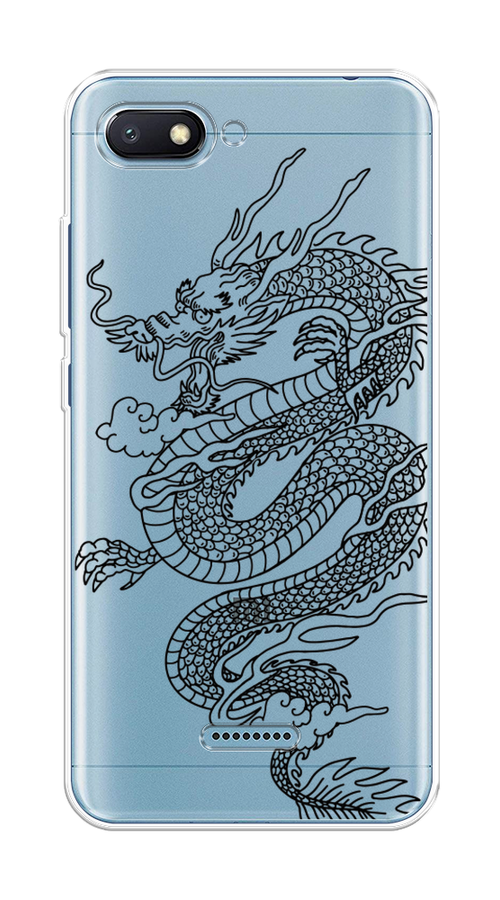 

Чехол на Xiaomi Redmi 6A "Большой китайский дракон", Черный;серый, 34150-1