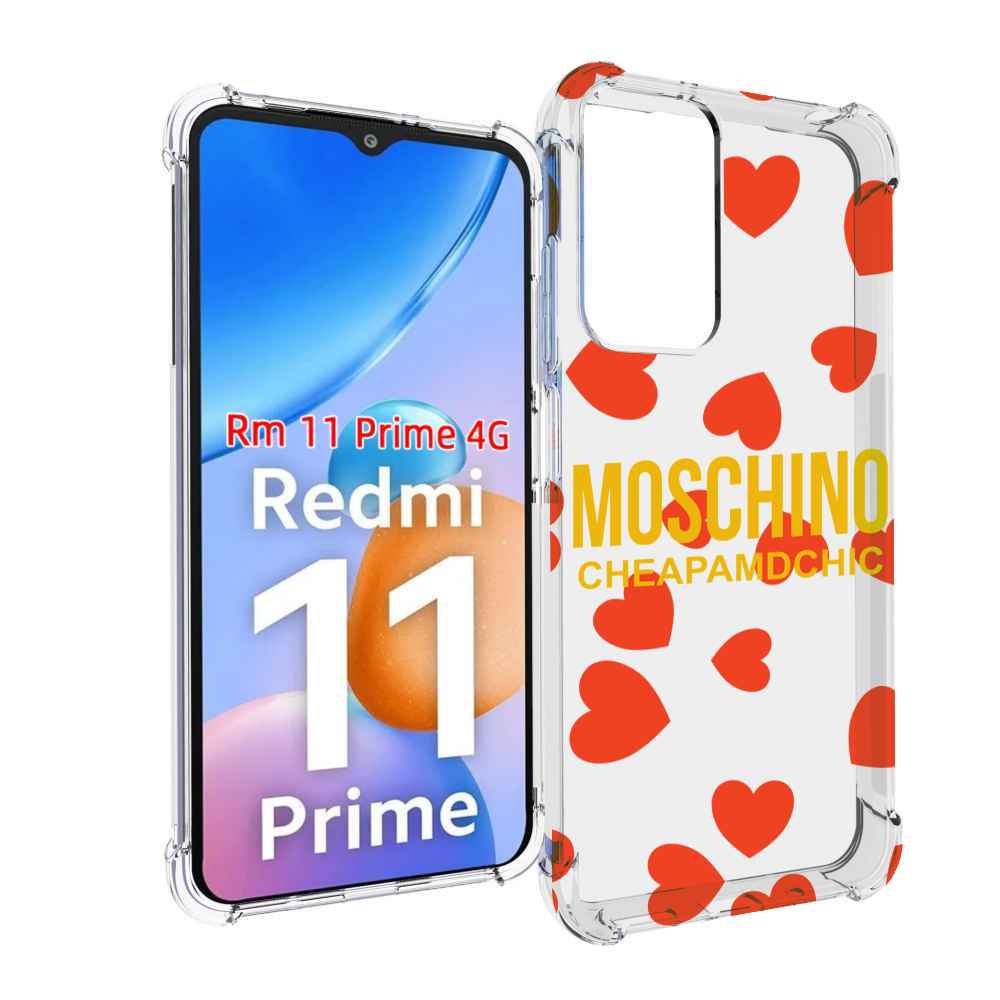 

Чехол MyPads сердца-москино для Xiaomi Redmi 11 Prime 4G, Прозрачный, Tocco