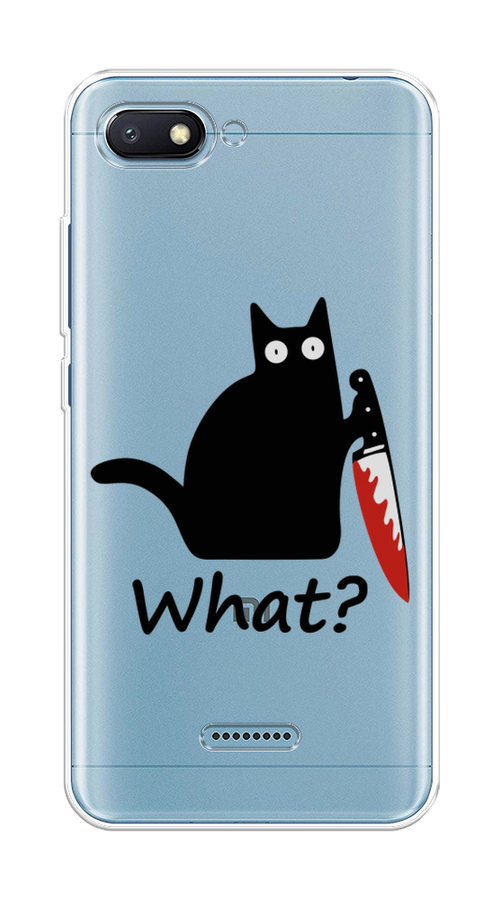 

Чехол на Xiaomi Redmi 6A "Котик с ножом", Черный;красный, 34150-6