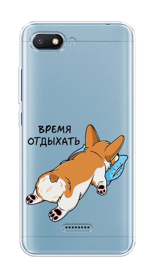 

Чехол на Xiaomi Redmi 6A "Корги отдыхает", Черный;коричневый;голубой, 34150-1