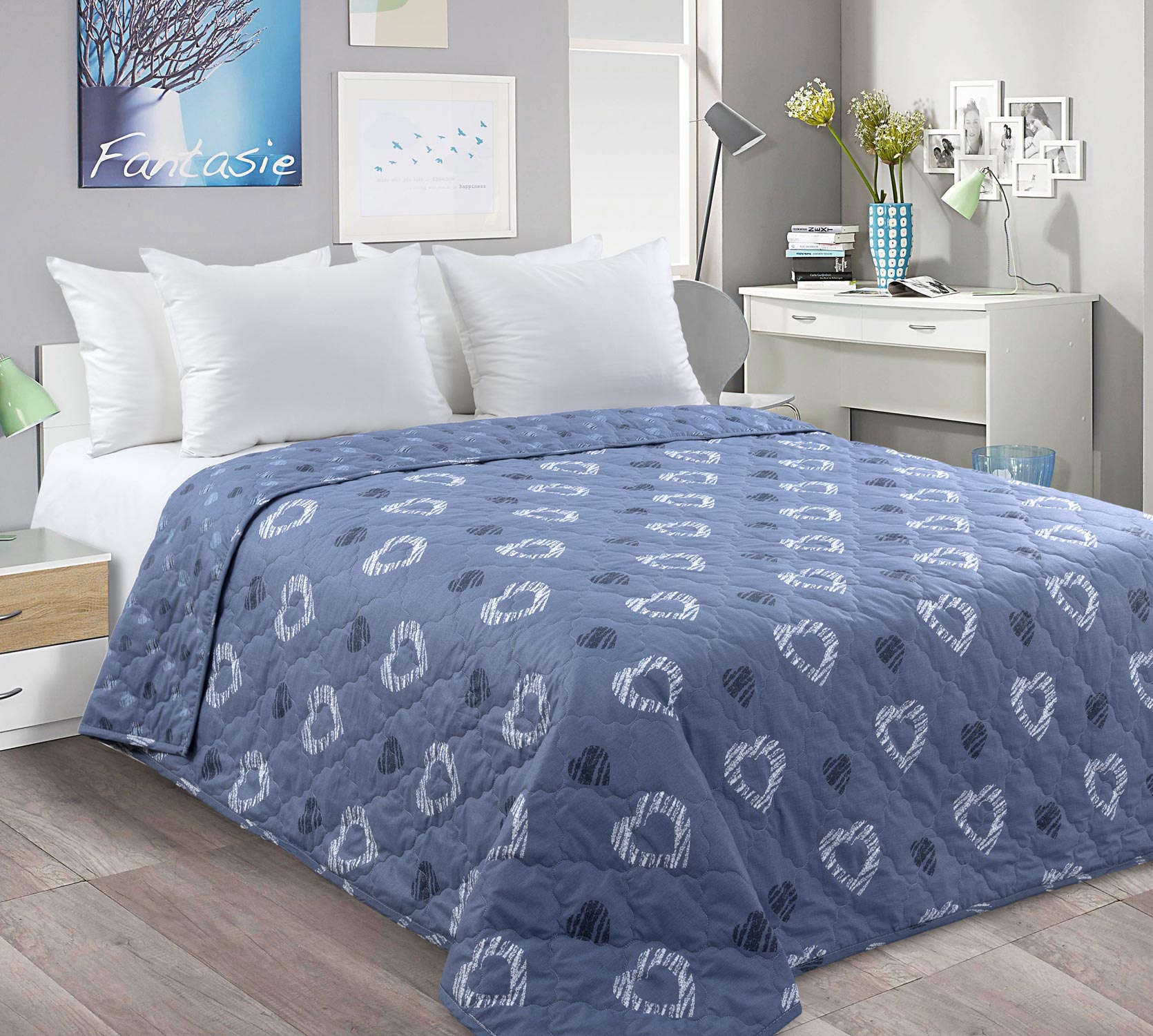 Покрывало стеганое Текс-Дизайн на кровать Валери компаньон 3, перкаль, 260х210