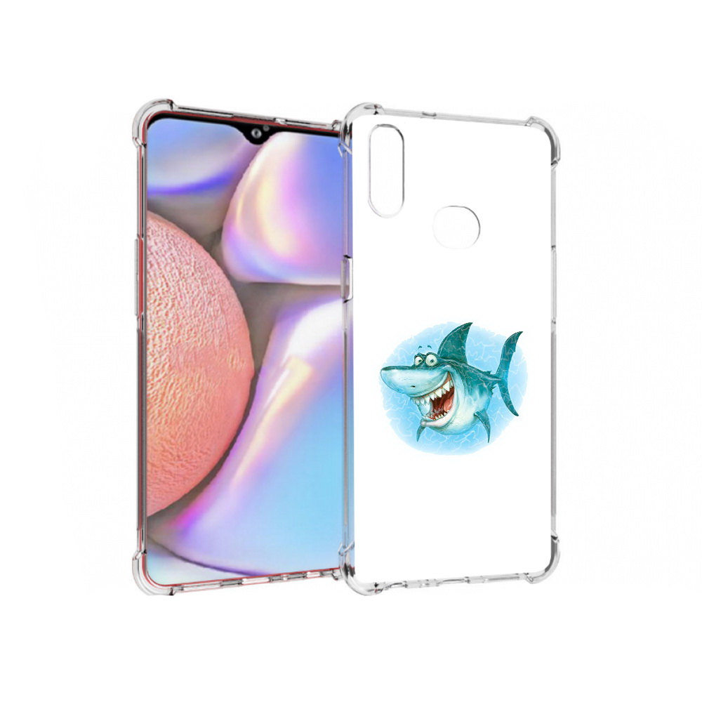 

Чехол MyPads Tocco для Samsung Galaxy A10s веселая акула (PT139908.534.261), Прозрачный, Tocco