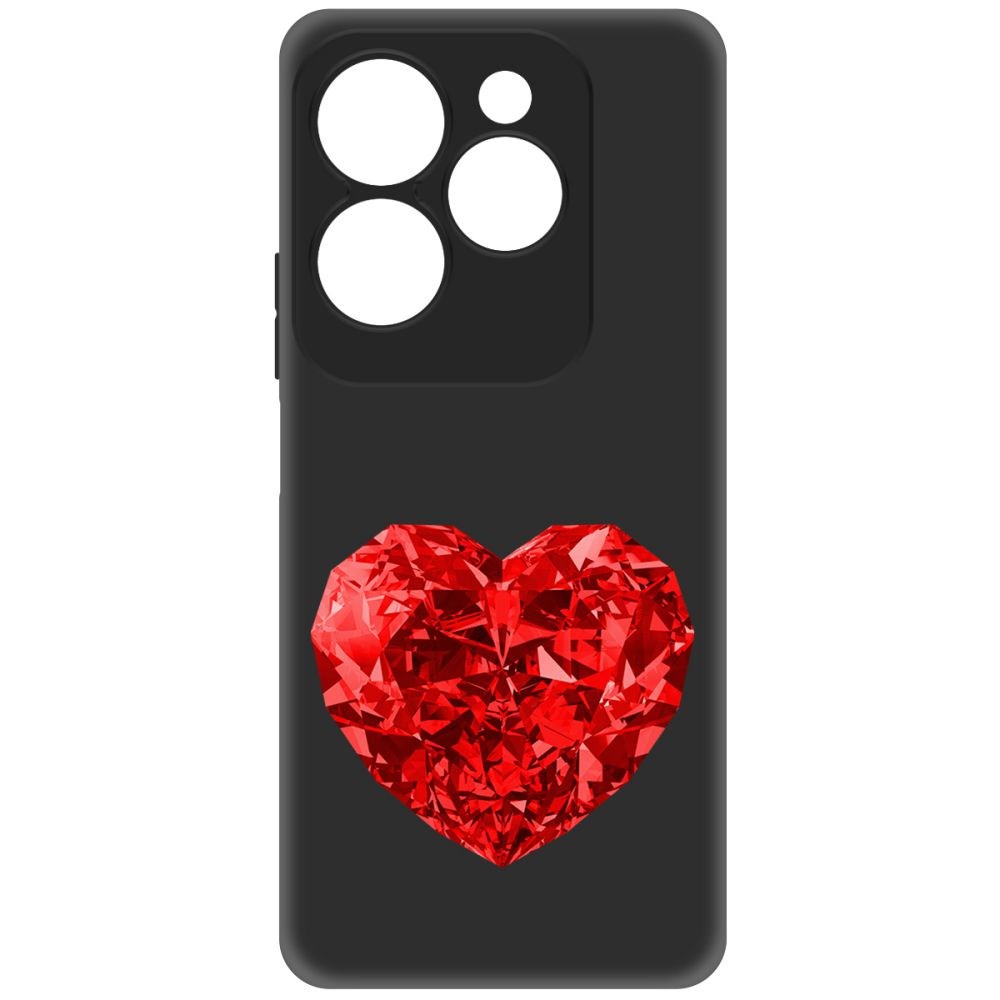 

Чехол-накладка Krutoff Soft Case Рубиновое сердце для INFINIX Hot 40 Pro черный