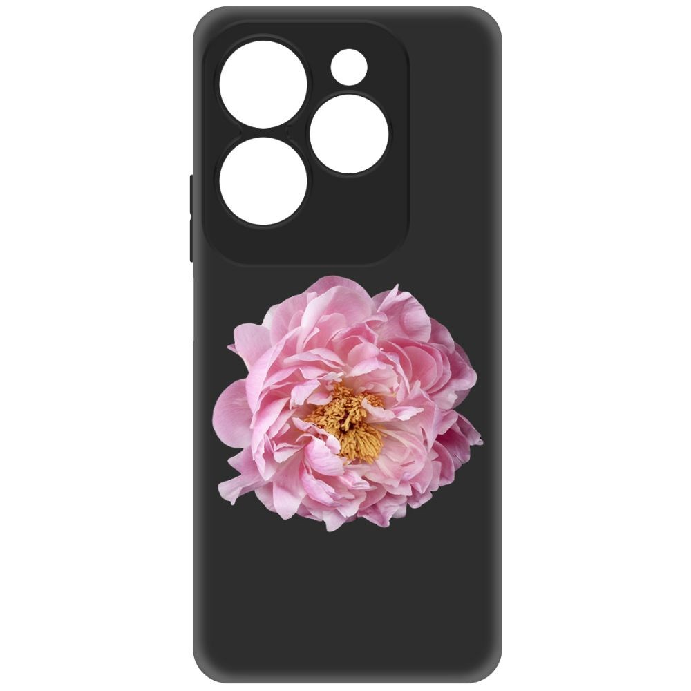 

Чехол-накладка Krutoff Soft Case Розовый пион для INFINIX Hot 40 Pro черный