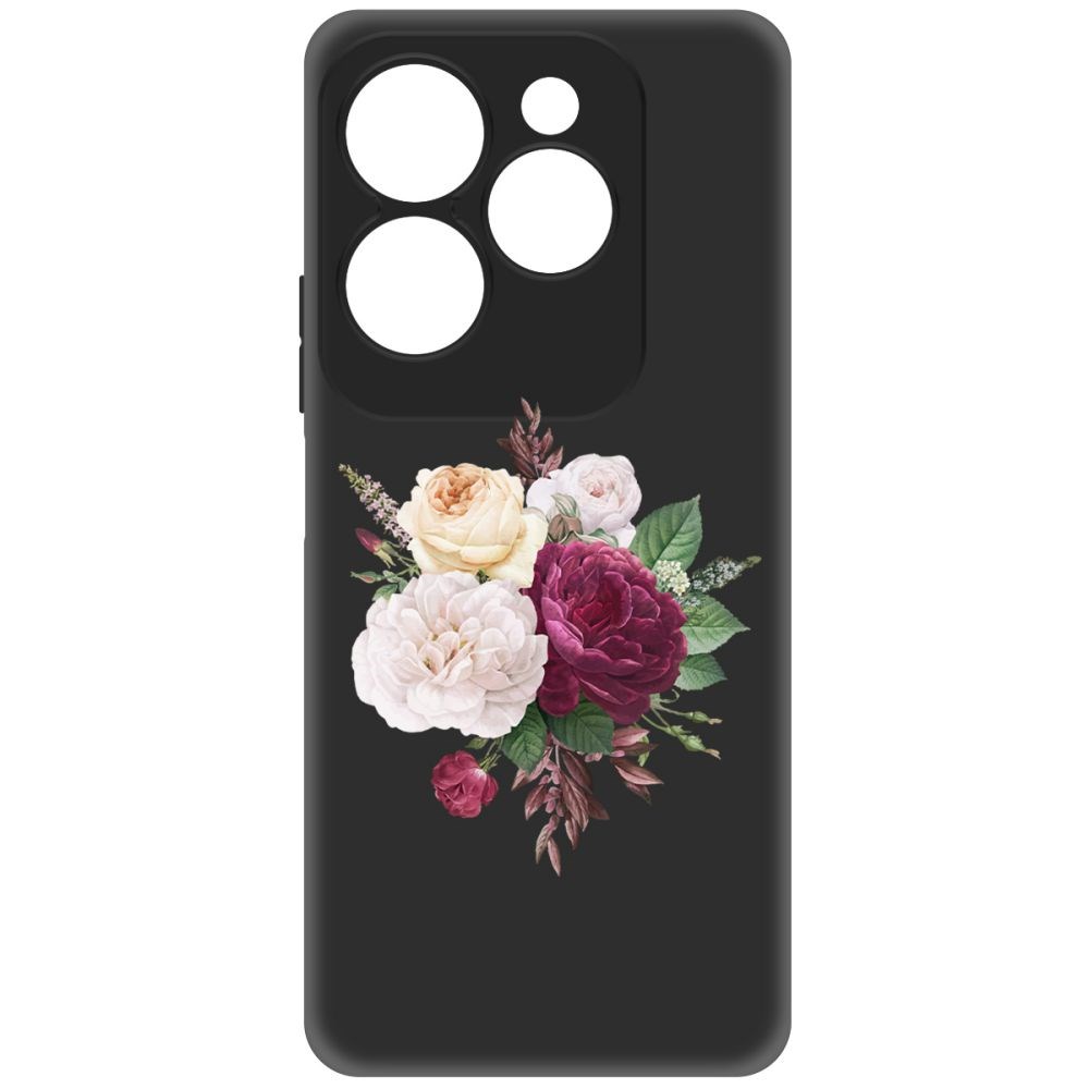 

Чехол-накладка Krutoff Soft Case Цветочная композиция для INFINIX Hot 40 Pro черный