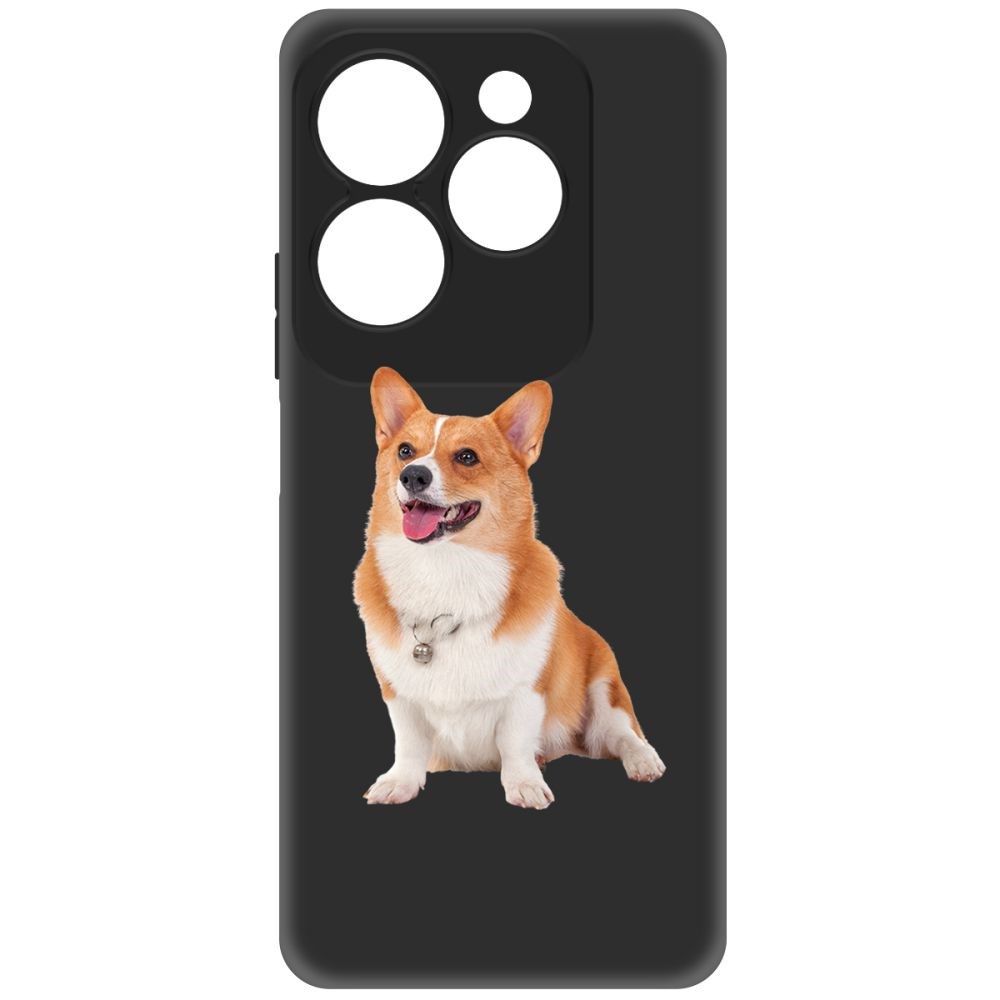 

Чехол-накладка Krutoff Soft Case Корги для INFINIX Hot 40 Pro черный