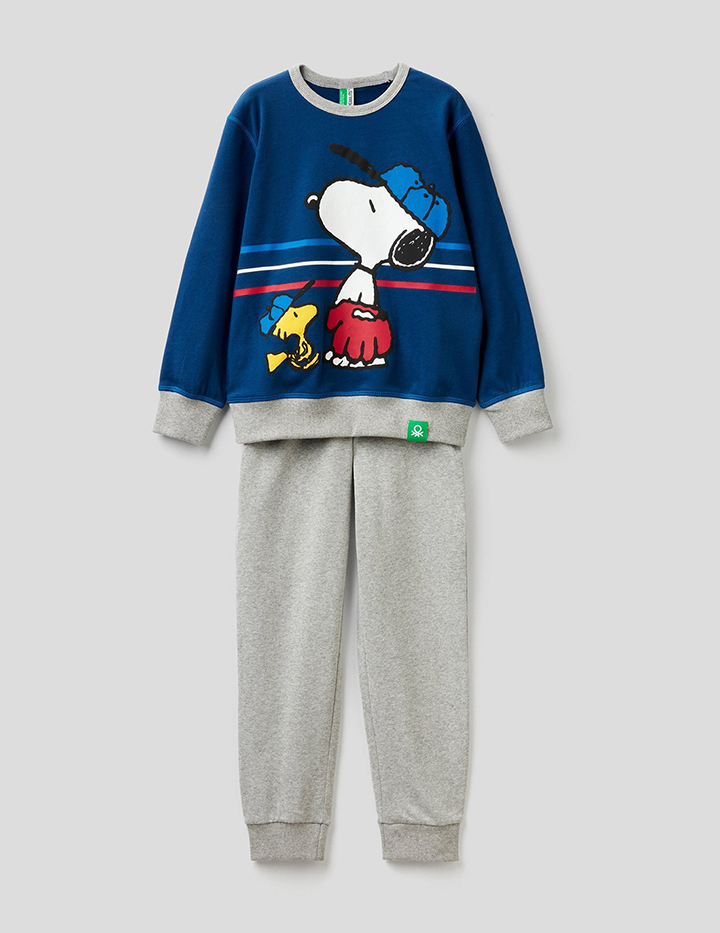 

Пижама для мальчиков Benetton цв. серый; синий р.98, 21A_3I8X0P2GD