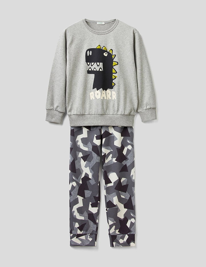 

Пижама для мальчиков Benetton цв. серый р.158, 21A_3I8X0P2GH