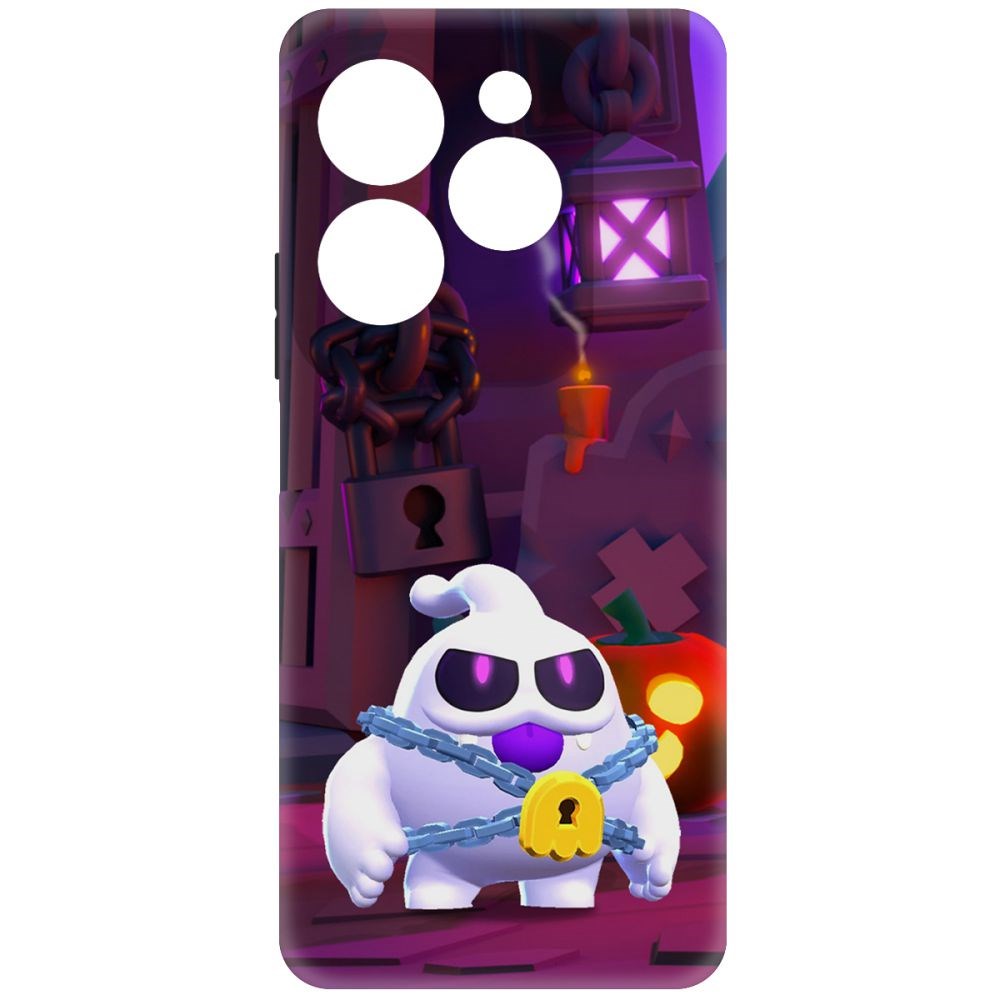 

Чехол-накладка Krutoff Soft Case Brawl Stars - Призрак Скуик для INFINIX Hot 40 Pro черный