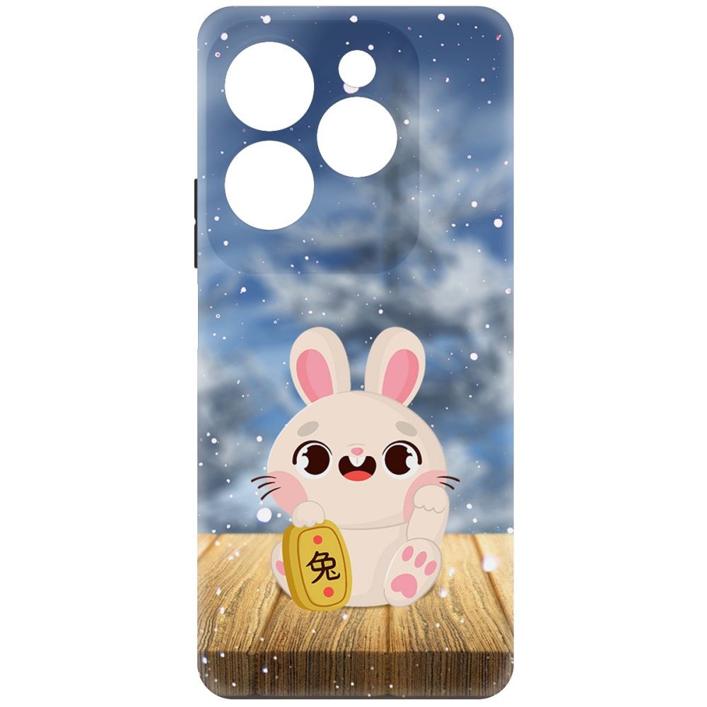 

Чехол-накладка Krutoff Soft Case Год кролика для INFINIX Hot 40 Pro черный