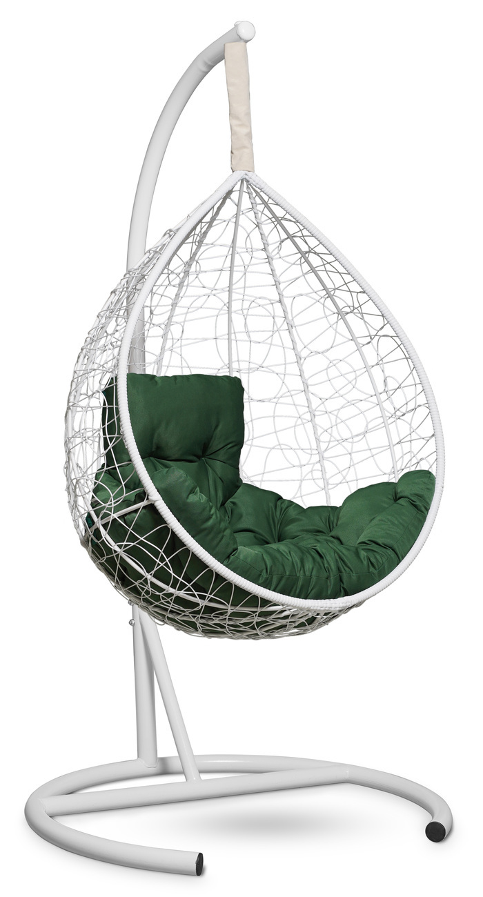 

Подвесное кресло белое Laura Outdoor Sevilla Comfort зеленая подушка, Sevilla Comfort
