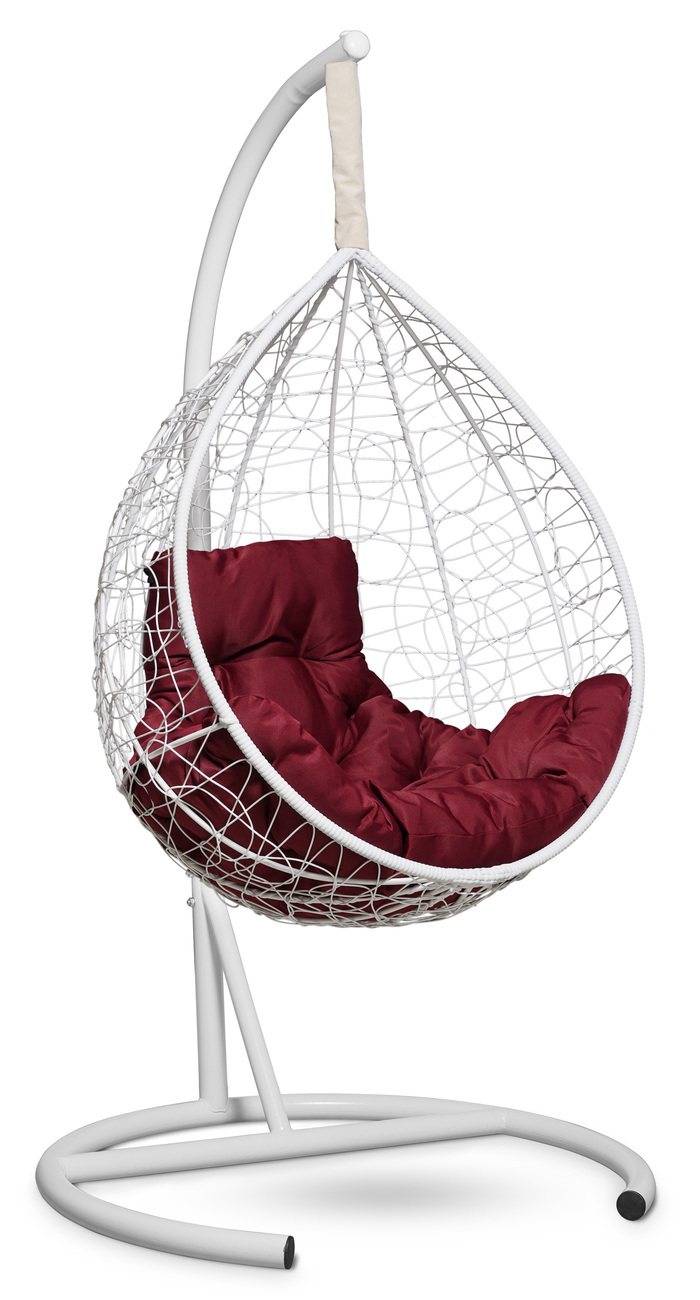 

Подвесное кресло белое Laura Outdoor Sevilla Comfort бордовая подушка, Sevilla Comfort
