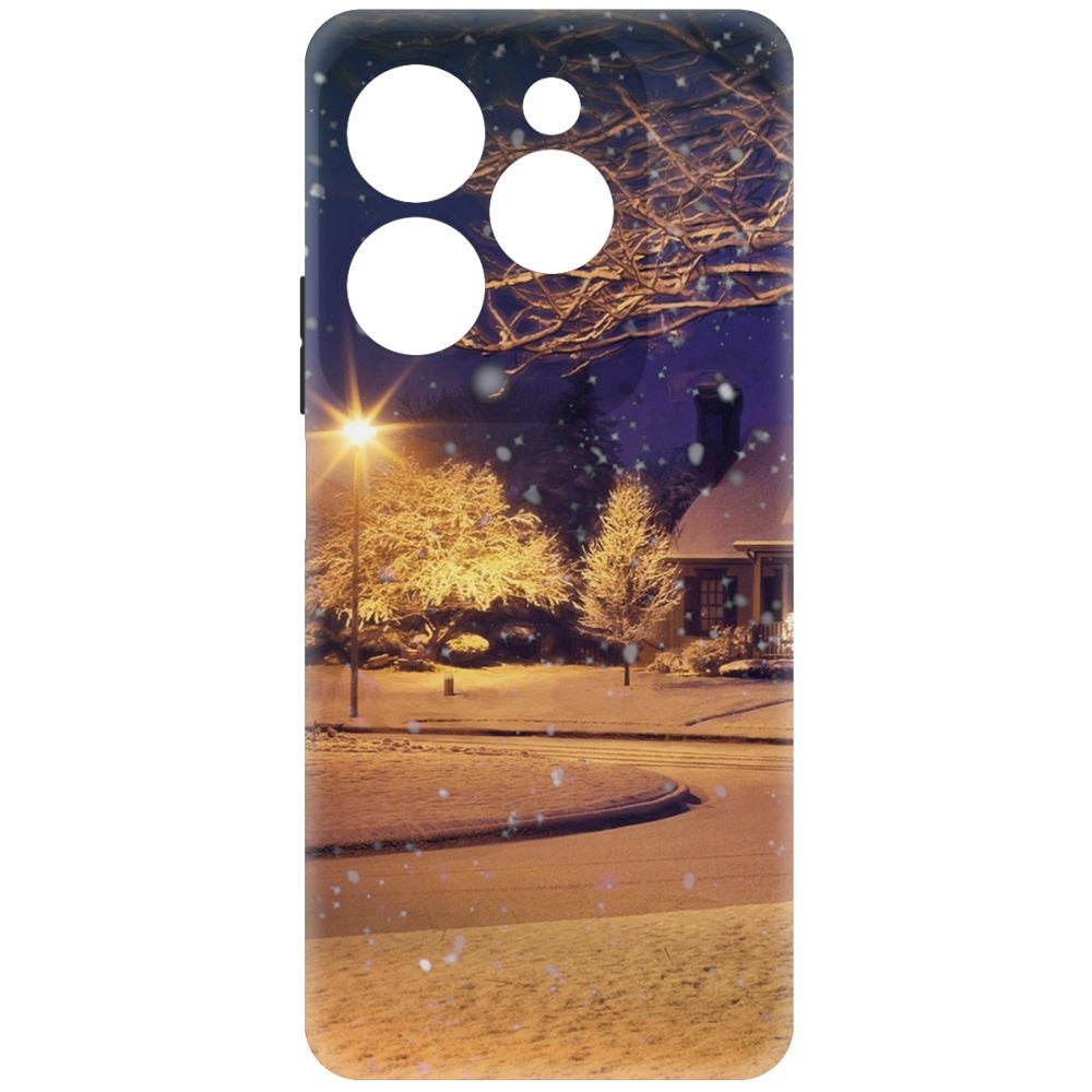 

Чехол-накладка Krutoff Soft Case Зимняя сказка для INFINIX Hot 40 Pro черный