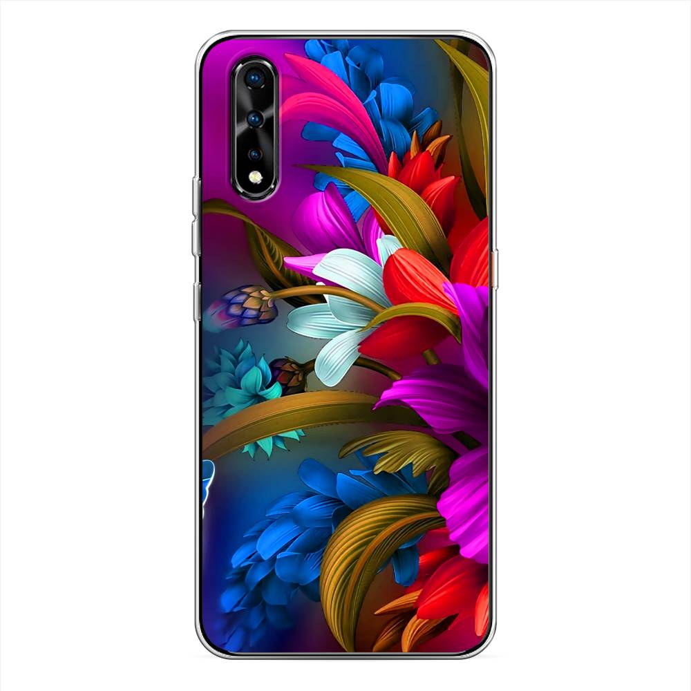 

Чехол на Vivo iQOO Neo"Фантастические цветы", Фиолетовый;красный;синий, 261250-2