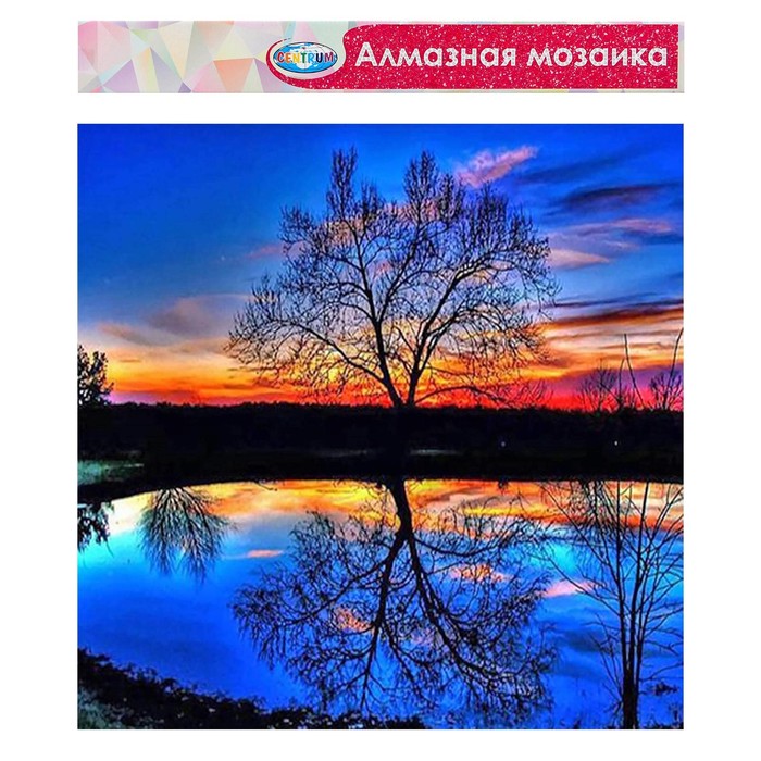 

Алмазная мозаика без подрамника, частичное заполнение «Закат над озером» 40×50см+наклейка