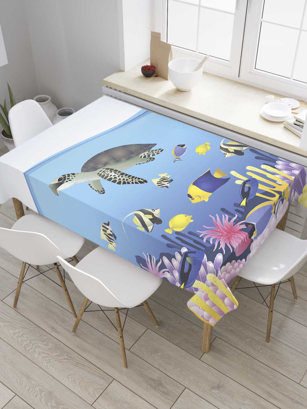 

Скатерть прямоугольная JoyArty "Древняя черепаха" из сатена, 120x145 см, Голубой, Древняя черепаха