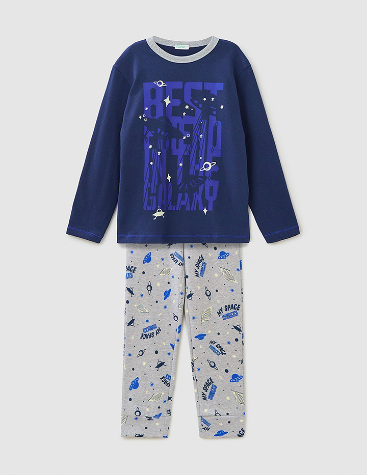 

Пижама для мальчиков Benetton цв. синий р.98, 21A_3I8X0P2GS