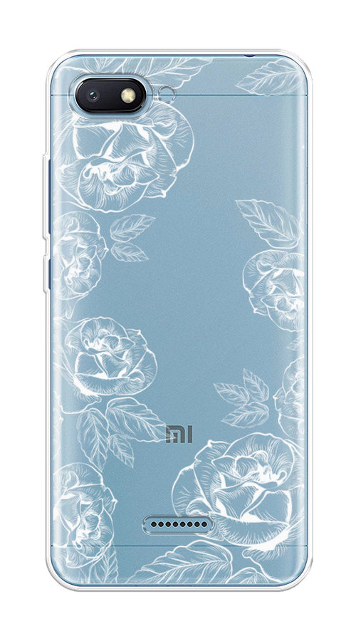 

Чехол на Xiaomi Redmi 6A "Розы графика", Черный;серый, 34150-2