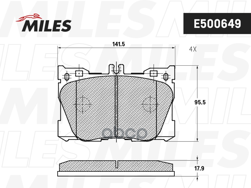 

Колодки Тормозные Mercedes W205/W213/Glc (X253/C253) 15- Передние Ceramic Miles арт. E5006