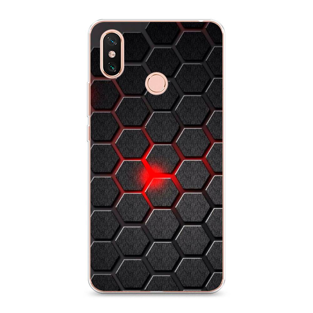 

Чехол на Xiaomi Mi Max 3 "Соты красные", Красный;черный;серый, 34350-3