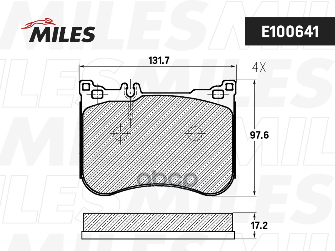 

Колодки Тормозные Mercedes W222/С217 13- Передние Semimetallic Miles арт. E100641