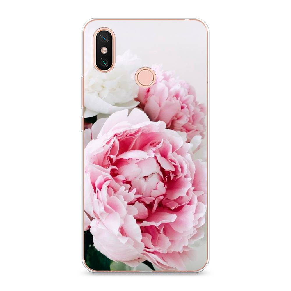 

Чехол на Xiaomi Mi Max 3 "Розовые и белые пионы", Розовый;белый, 34350-2