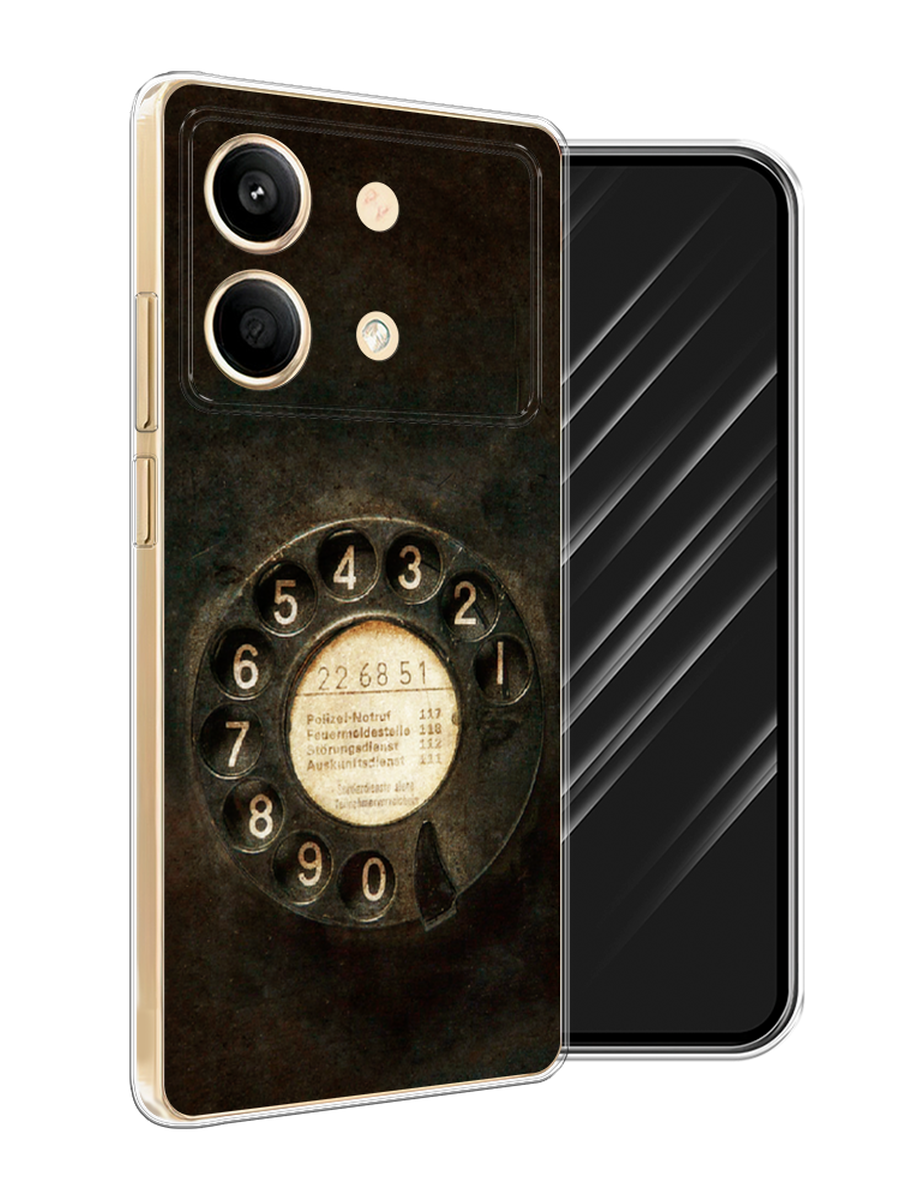 

Чехол Awog на Poco X6 Neo "Старинный телефон", Коричневый;бежевый;черный, 321950-1
