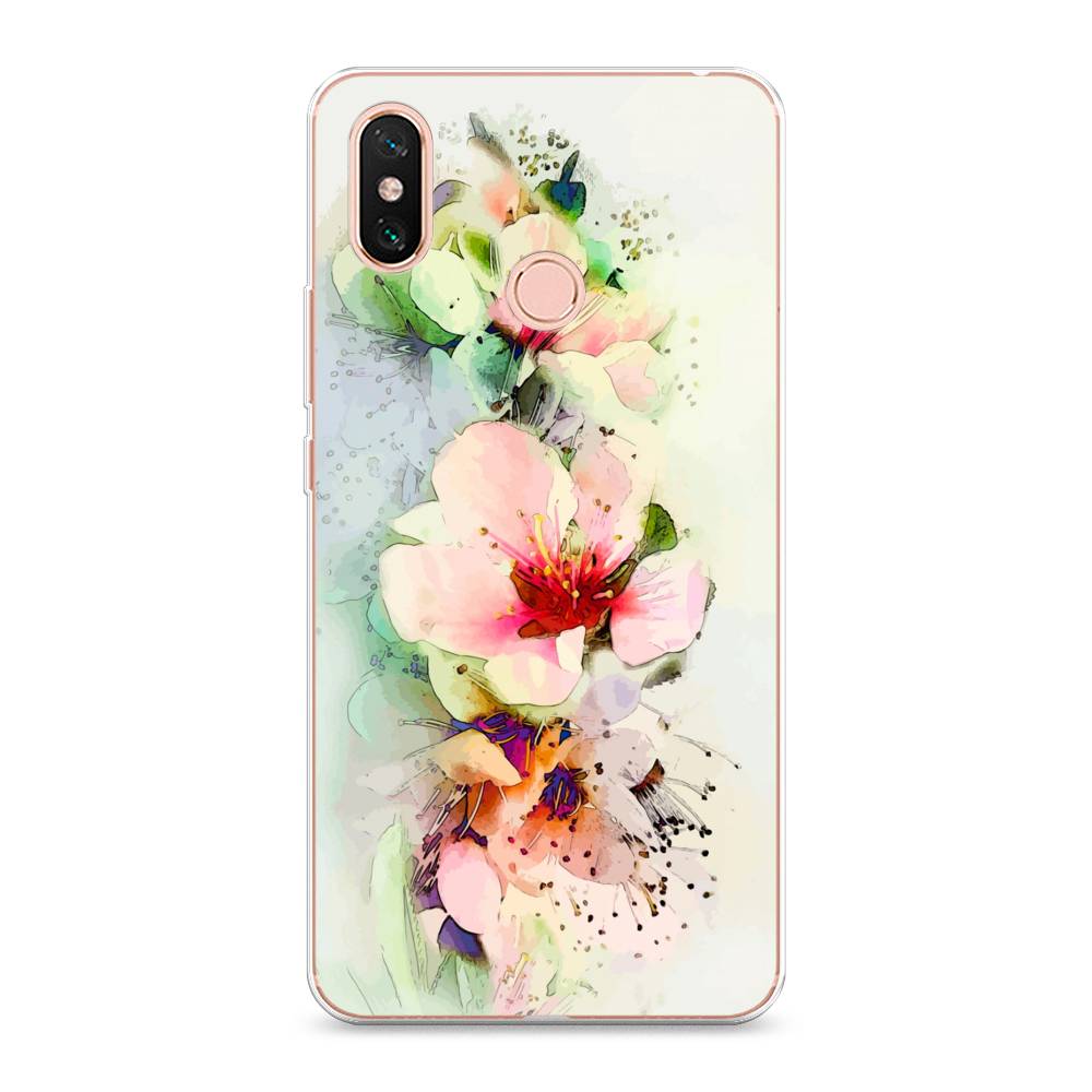 

Чехол на Xiaomi Mi Max 3 "Нежные цветы", Зеленый;розовый, 34350-2