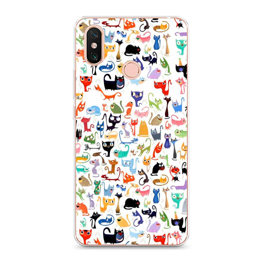 

Чехол на Xiaomi Mi Max 3 "Цветные коты", Разноцветный, 34350-1