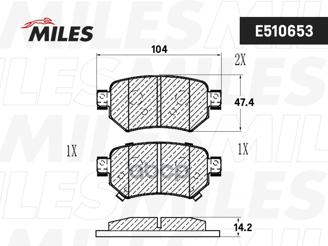 

Колодки Тормозные Мазда/ Mazda 6 12- Задние Ceramic Miles арт. E510653